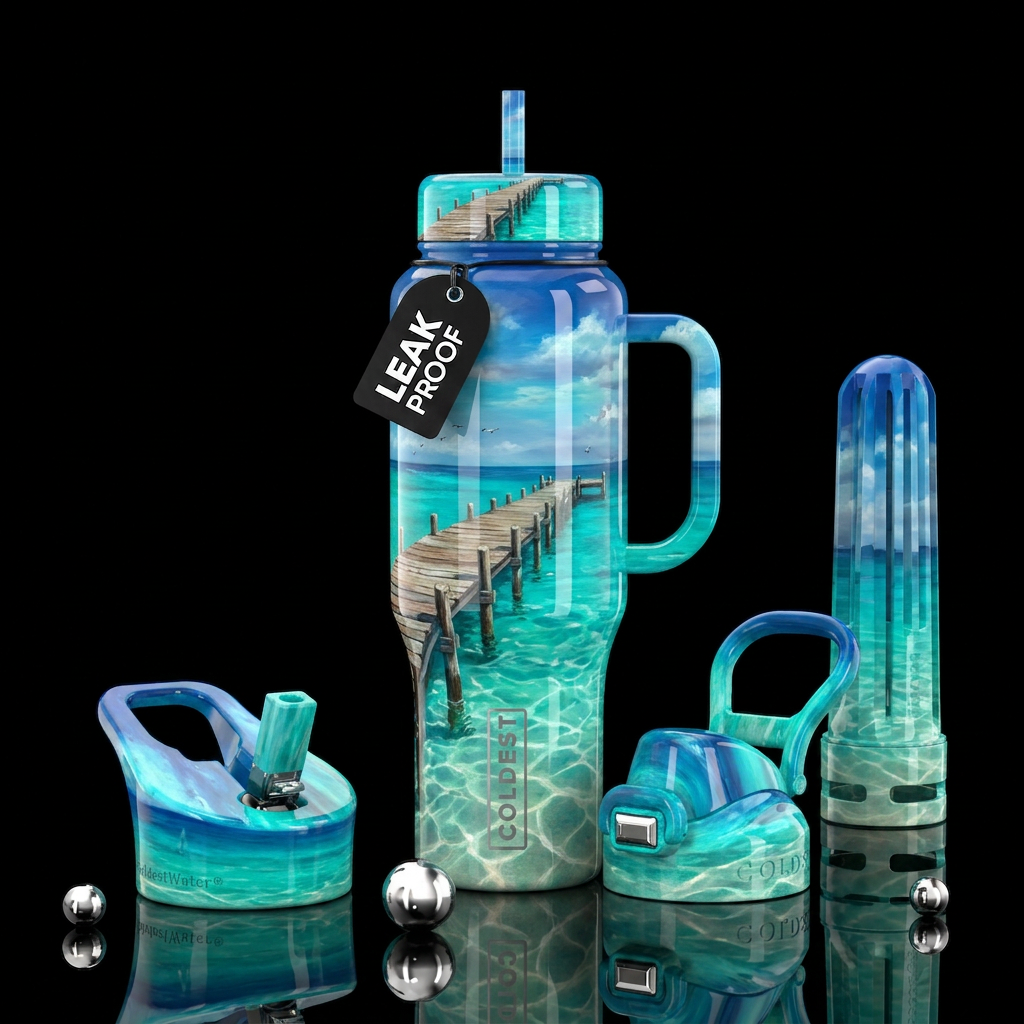 Paradise Dock water bottle design