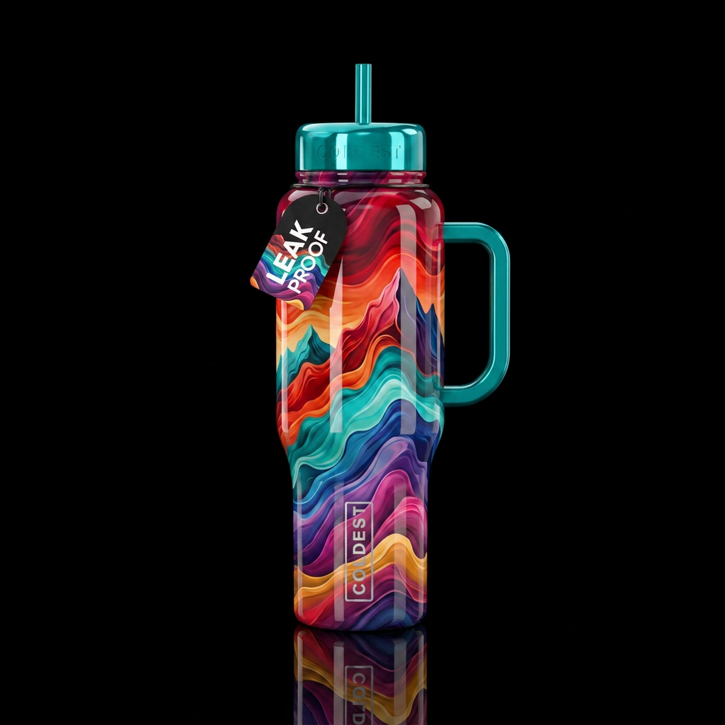 Painted Peaks water bottle design
