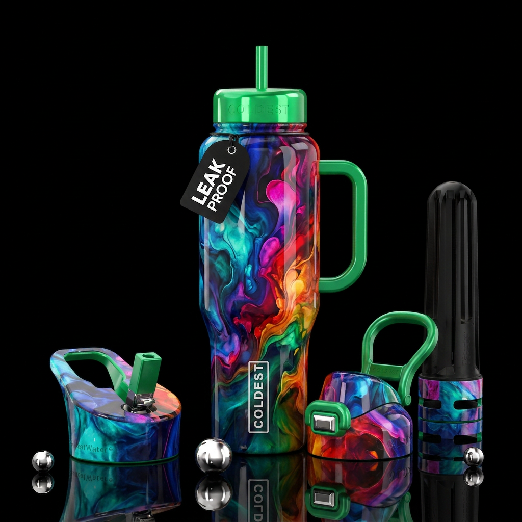 Swirling Potions water bottle design