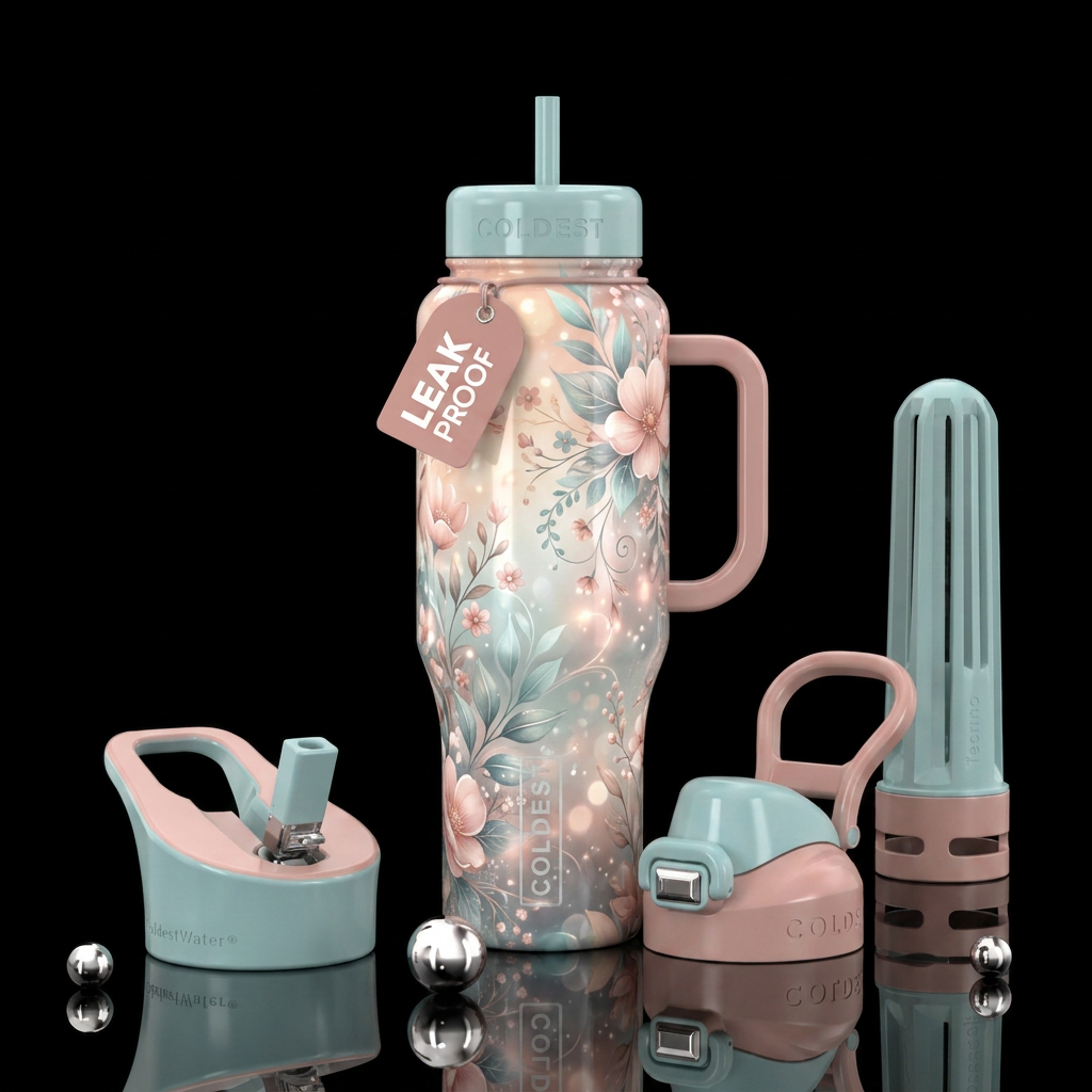 The Beauty of Spring water bottle design
