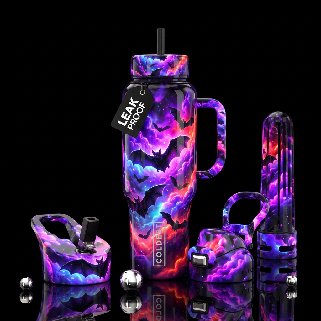 Wiked skies water bottle design