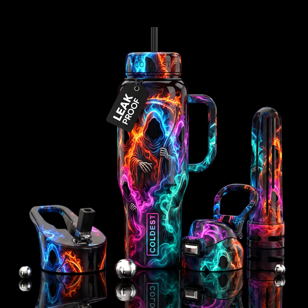 Neon Nightmare water bottle design