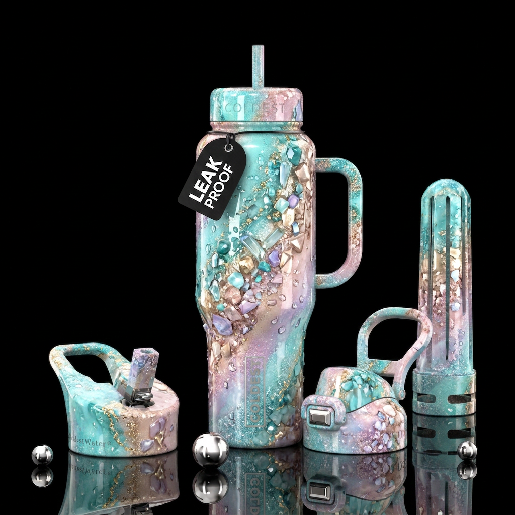 Treasures in the Sand water bottle design