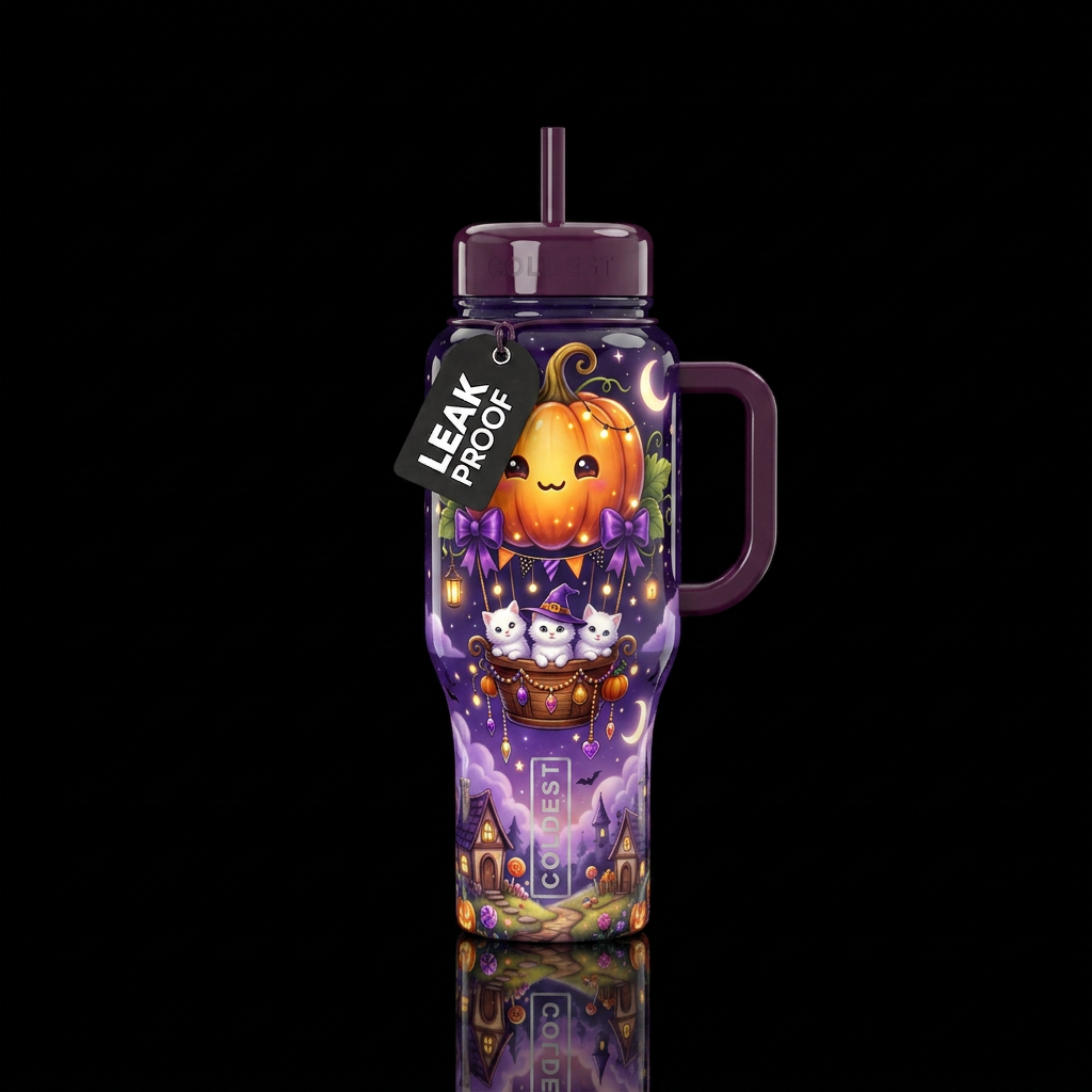 Floating Pumpkin water bottle design