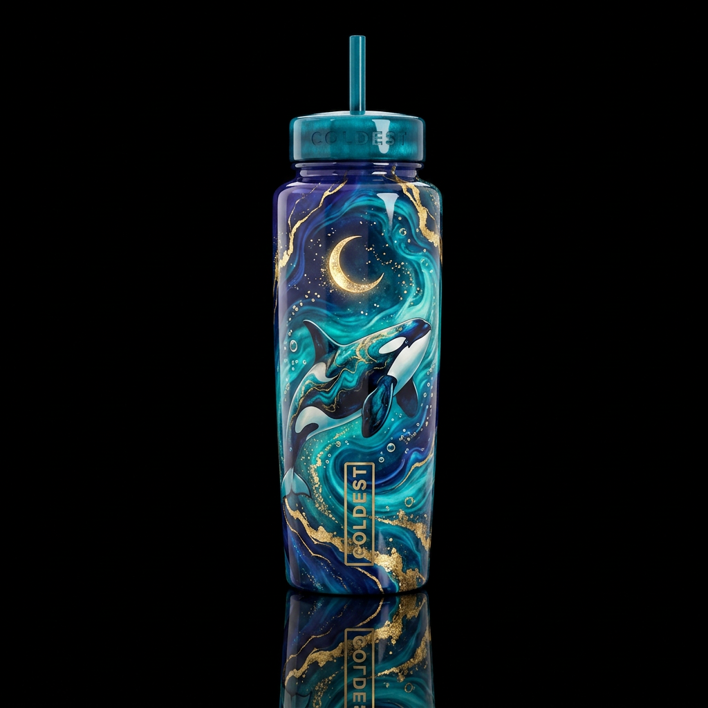 Lunar Blue water bottle design