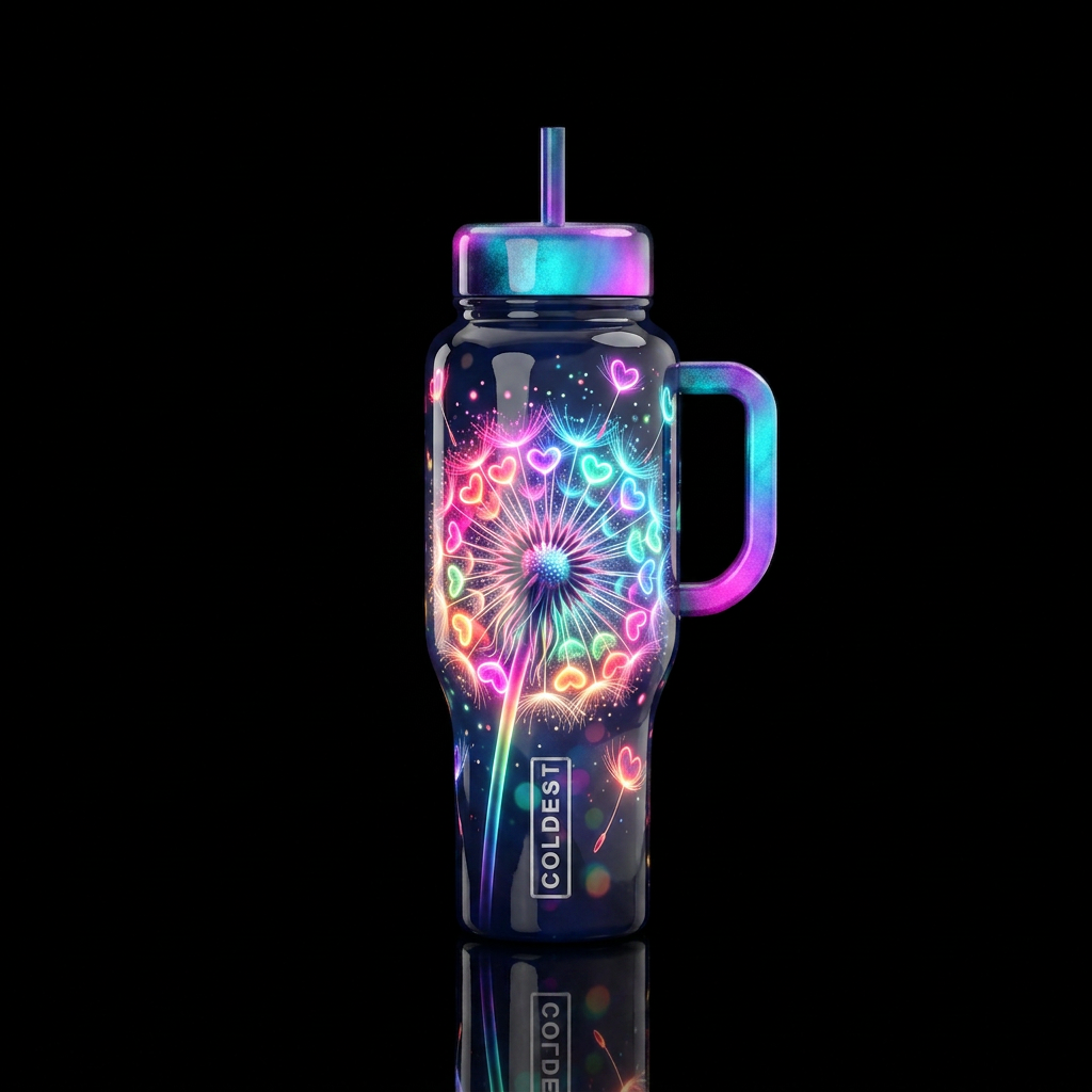 Love Lights water bottle design