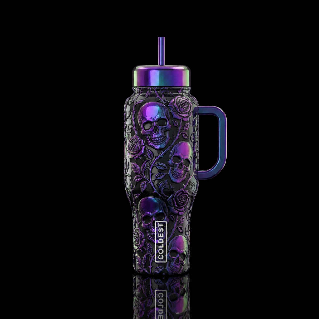 Til Death, Babe 💀✨ water bottle design