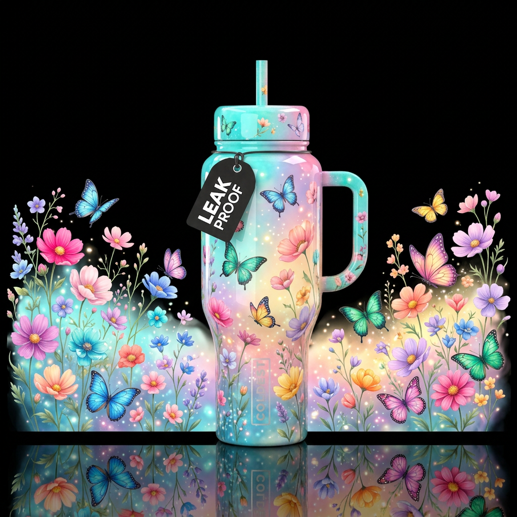 Cotton Candy Garden water bottle design