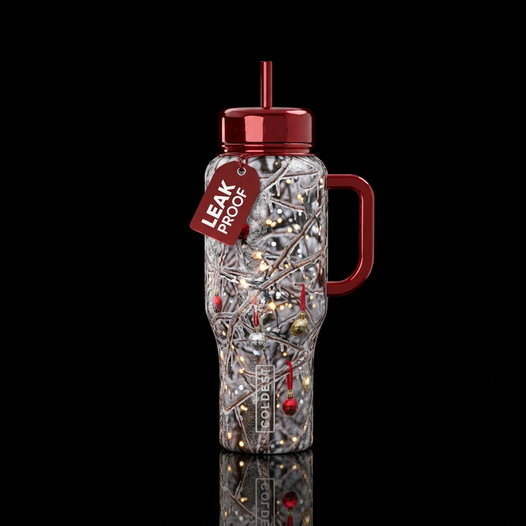 Ice Covered Branches water bottle design