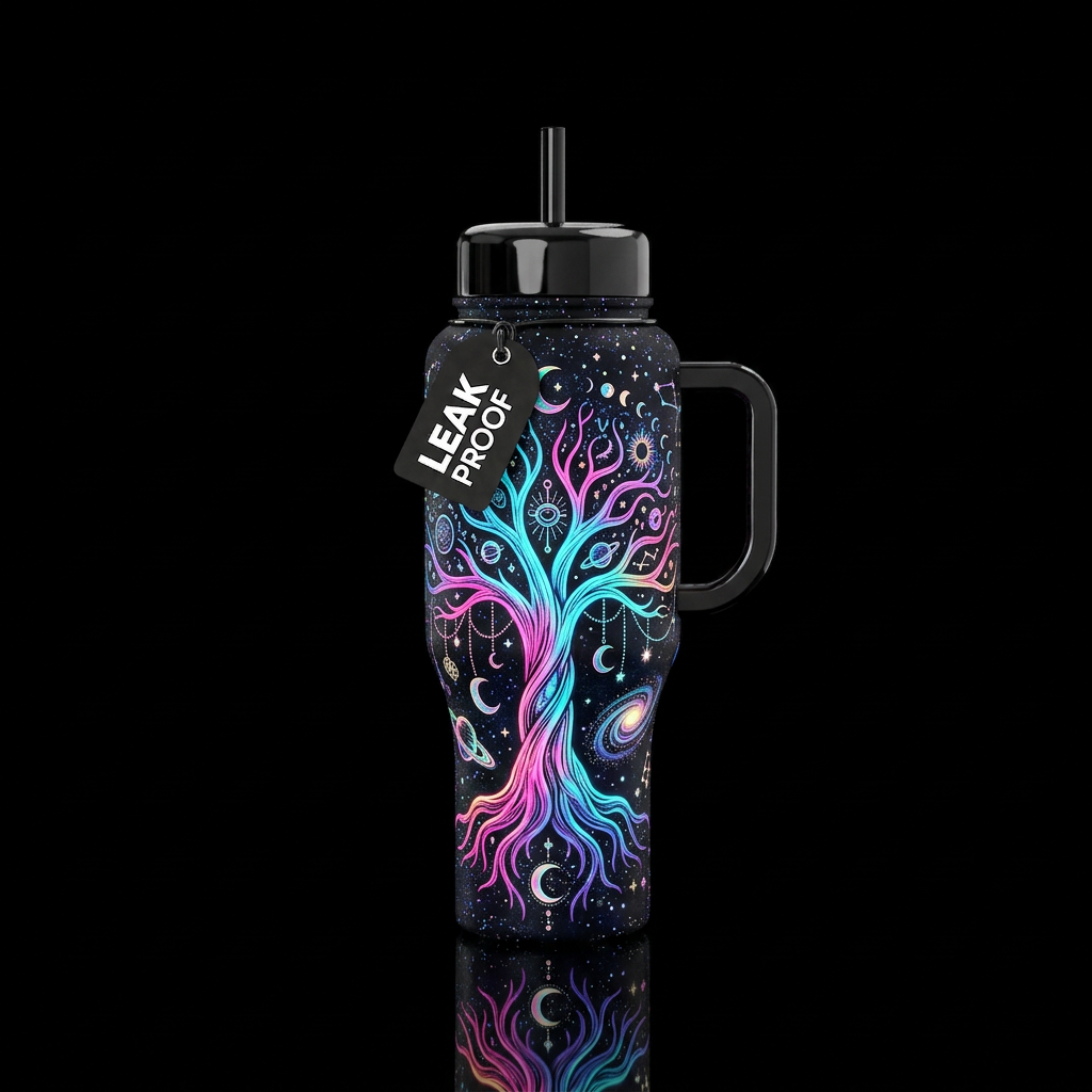 Neon Nirvana water bottle design