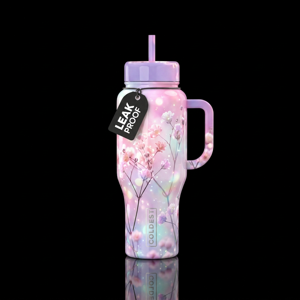 Petals & Pixie Dust water bottle design