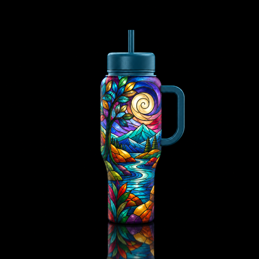 Where The River Glows water bottle design