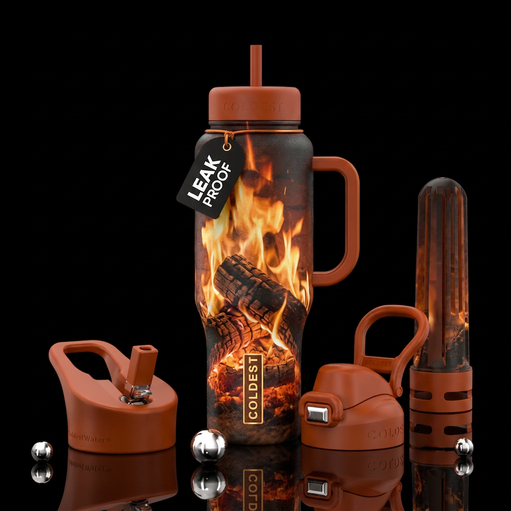 Cozy fire water bottle design
