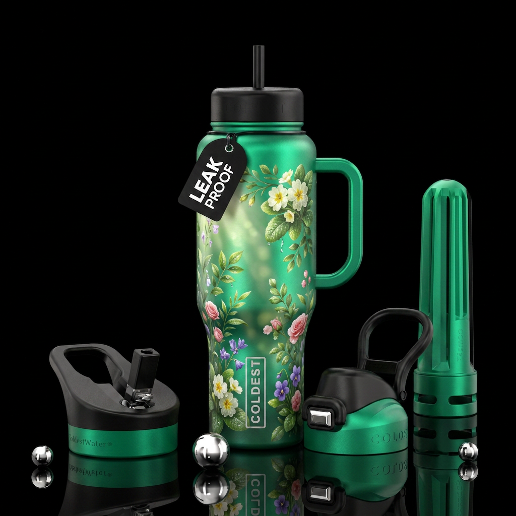 Morning garden water bottle design