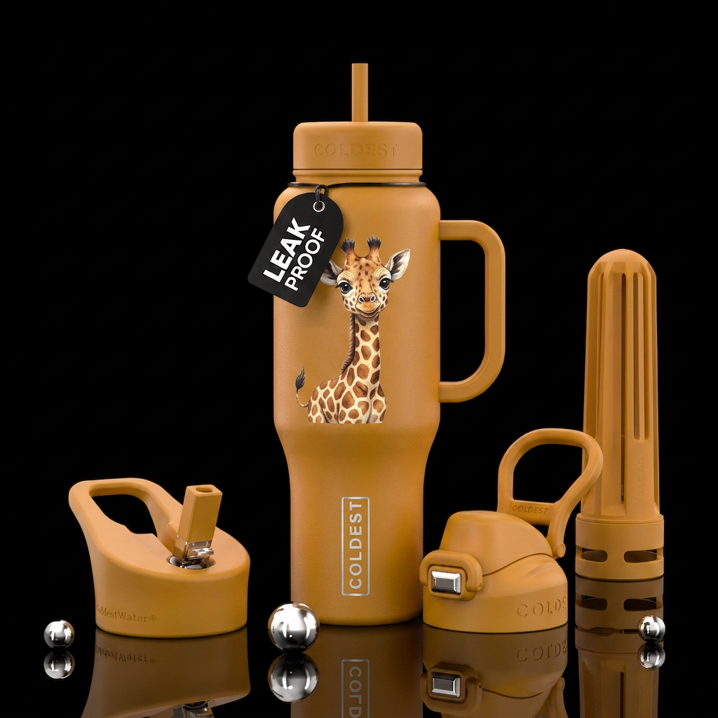 Baby giraffe water bottle design