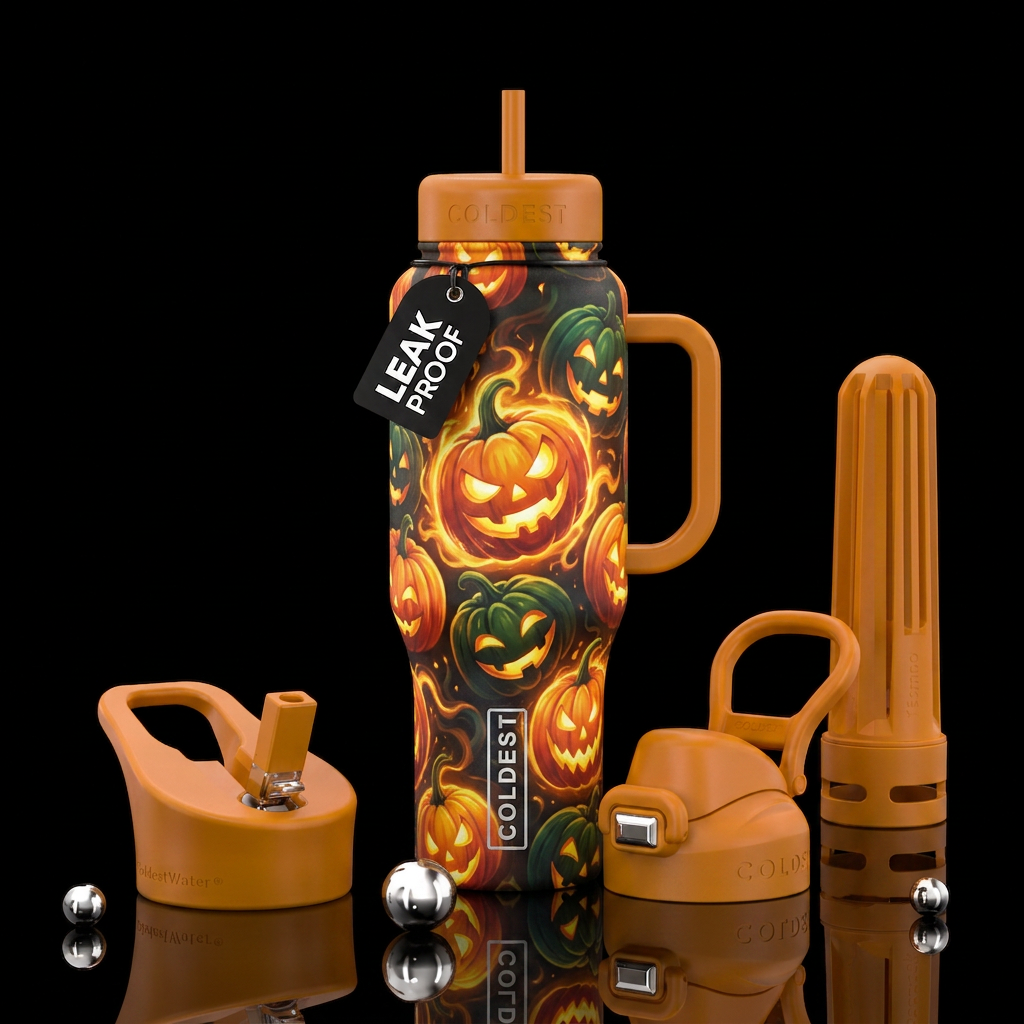 Magic pumpkins water bottle design