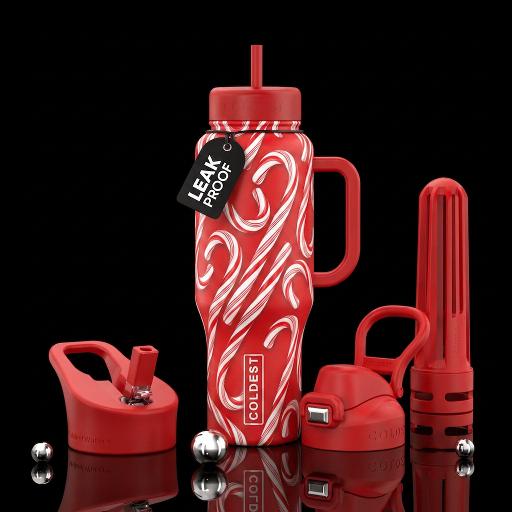 Candycanes water bottle design