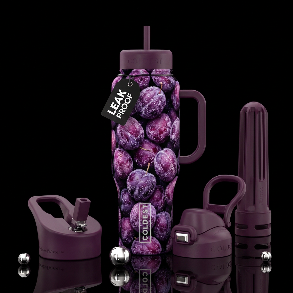Sugar plums water bottle design