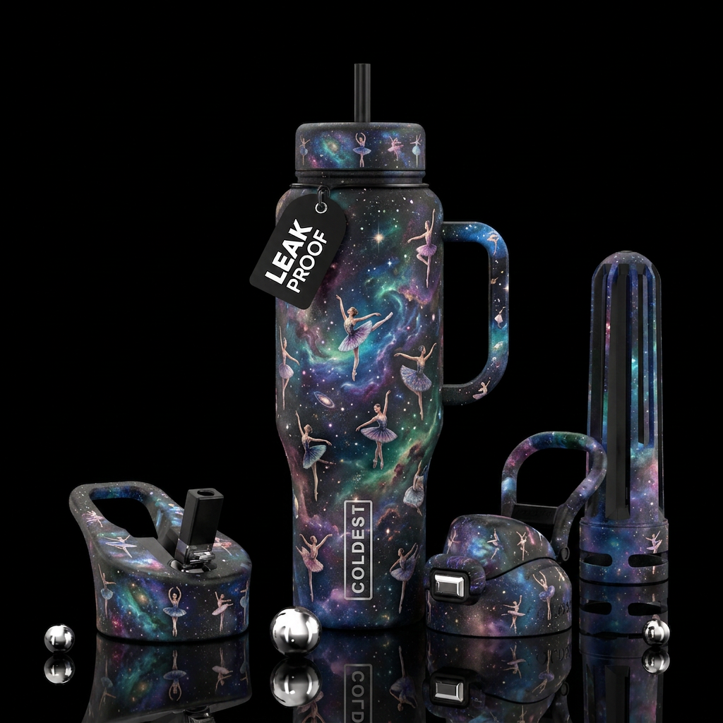 Ballerinas in the sky water bottle design
