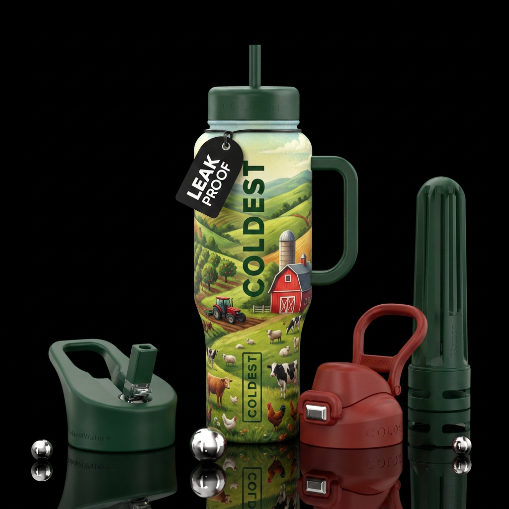 On the farm water bottle design