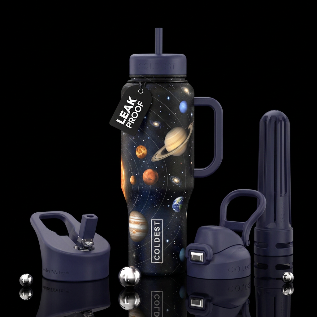 Solar system water bottle design