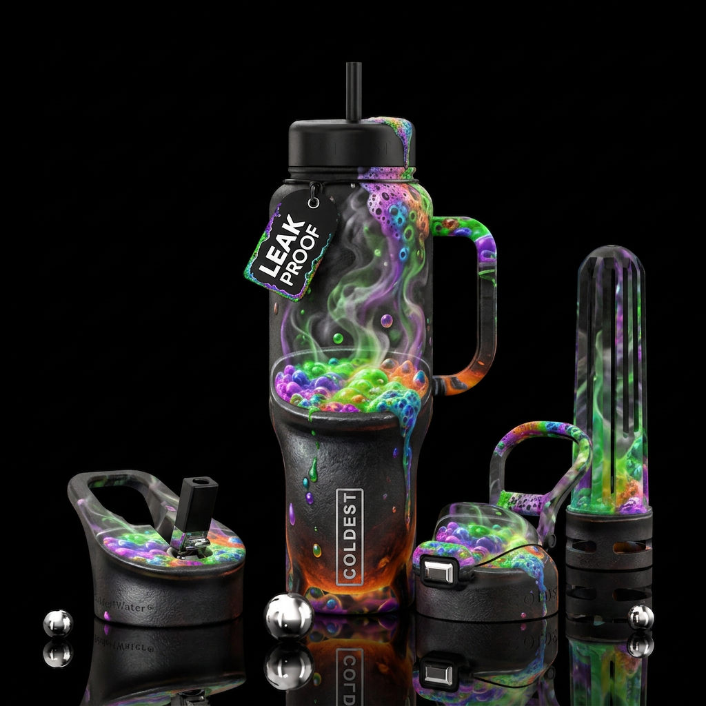 Boiling cauldron water bottle design