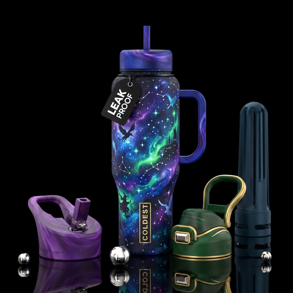 Wizarding skies water bottle design