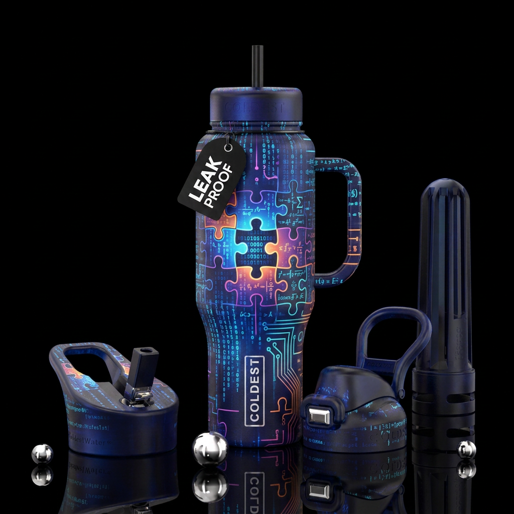 Puzzles,, encryption water bottle design
