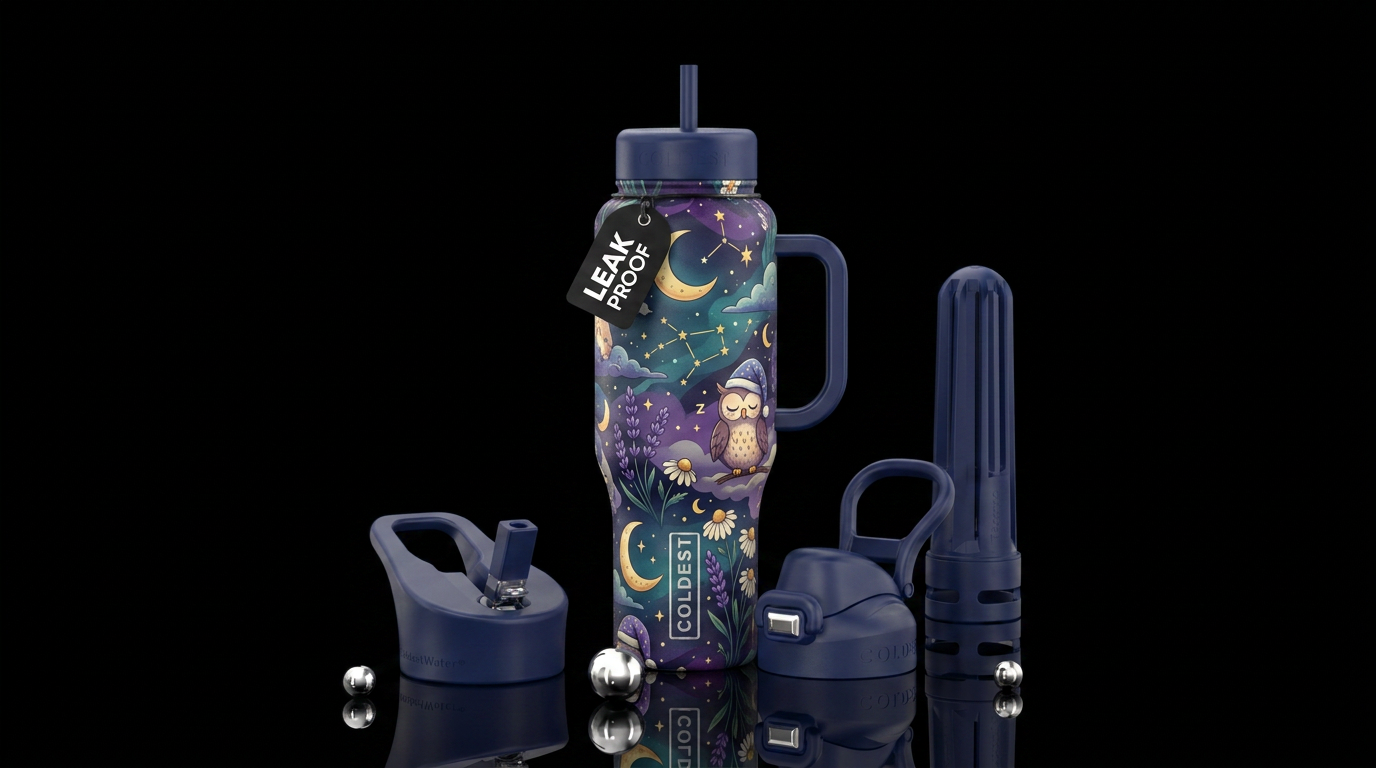 Sleepy time water bottle design