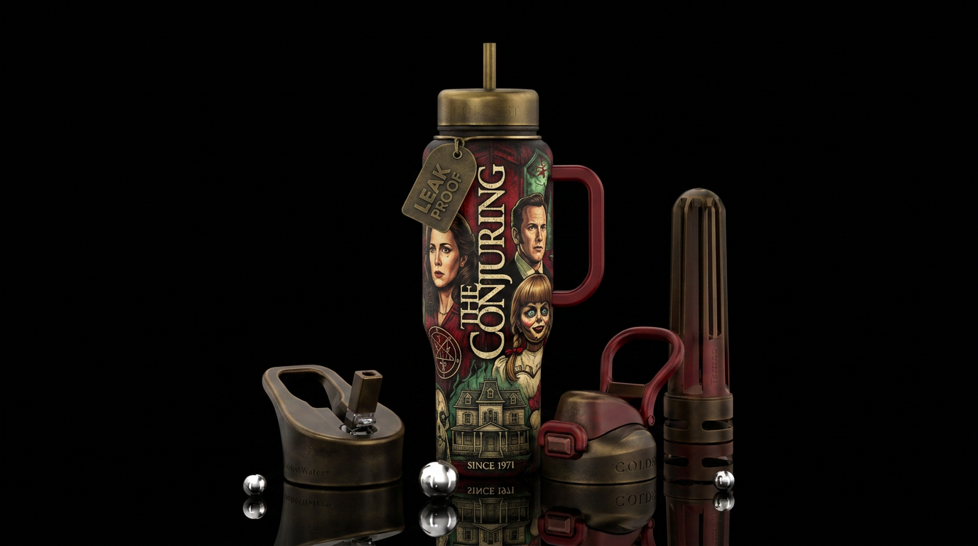 The conjuring water bottle design