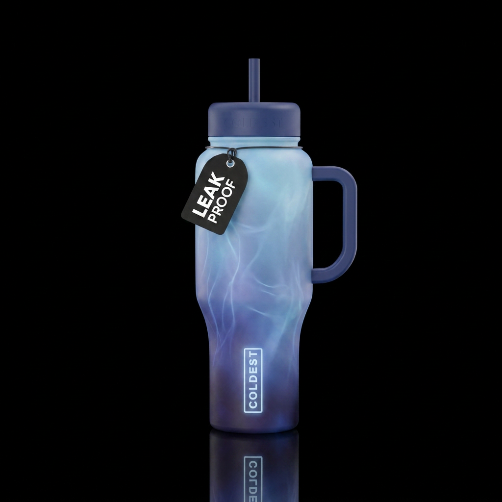 glowie, beautiul, blue hour water bottle design