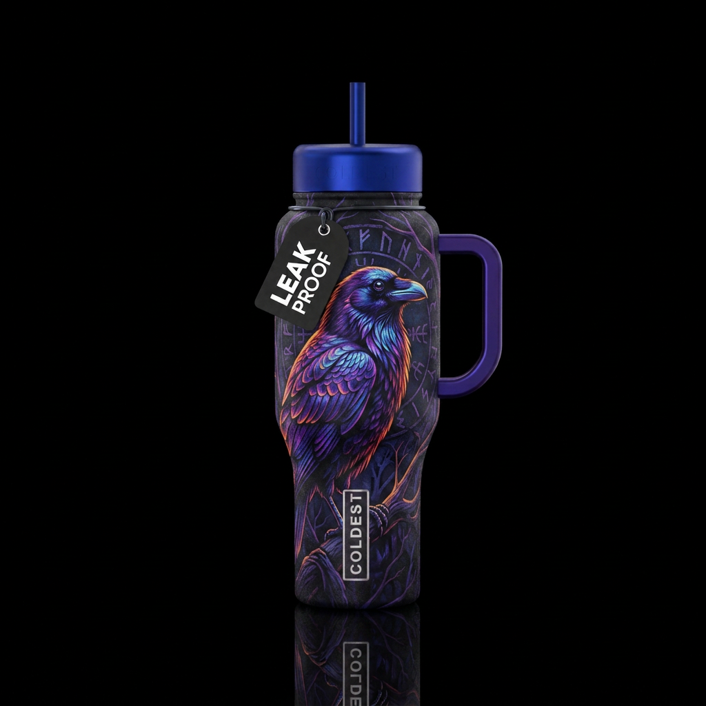 The raven water bottle design