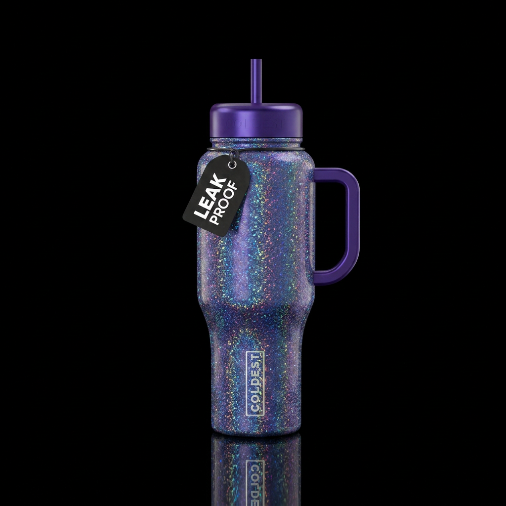 sparkly, fantasy, magical water bottle design