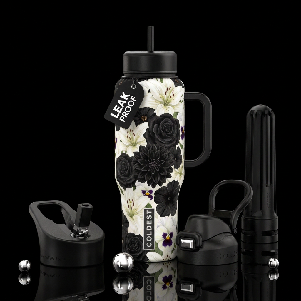 Light and dark water bottle design