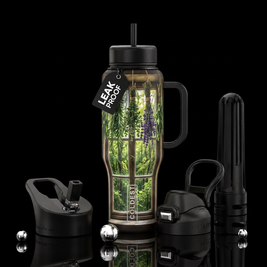 Hanging Herbs water bottle design