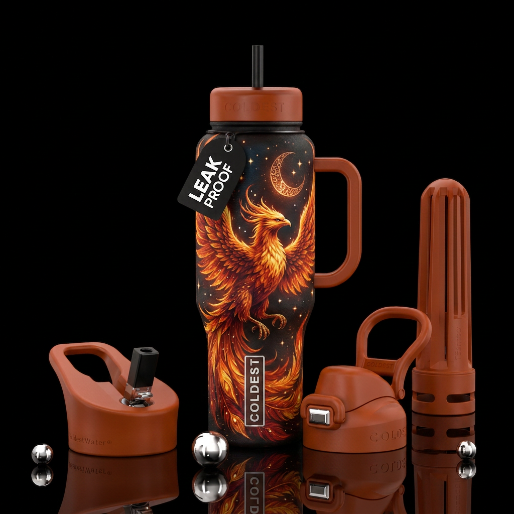 Phoenix rising water bottle design