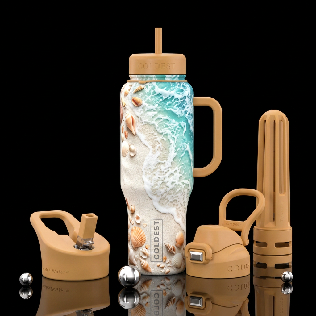 She sells seashells by the seashore water bottle design