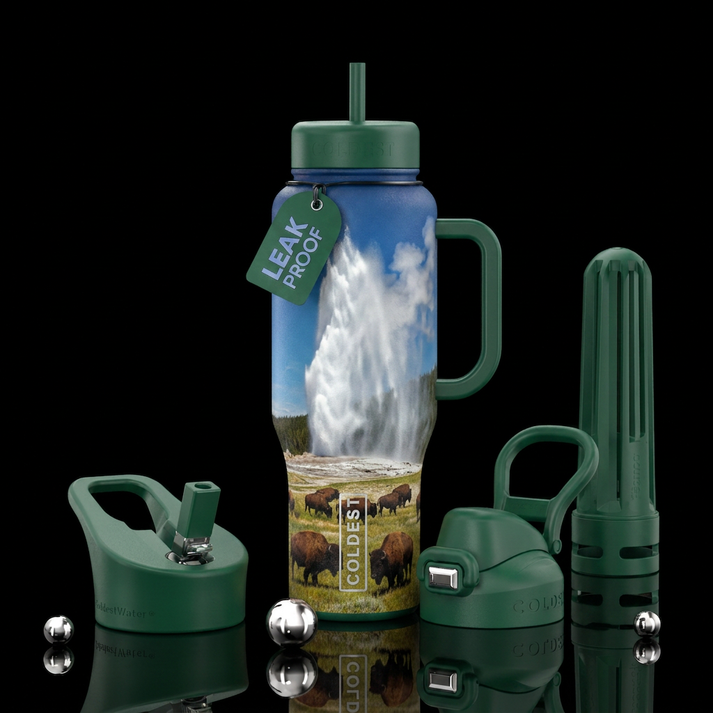 Old Faithful water bottle design
