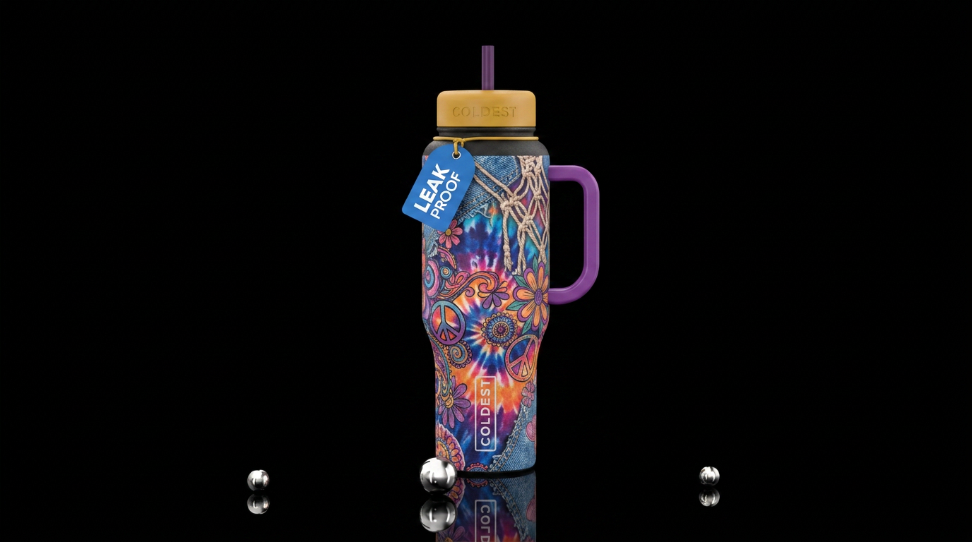 Hippie vibes water bottle design