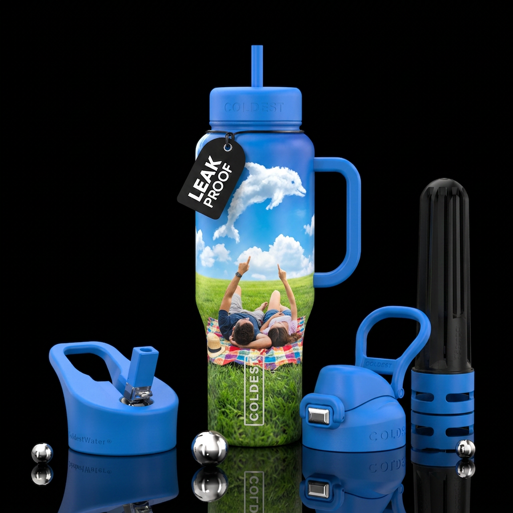 Dolphin in the Sky water bottle design