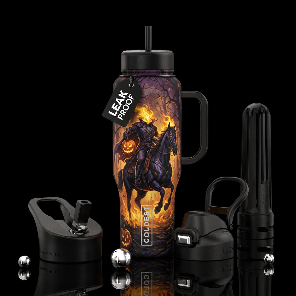 Headless horseman water bottle design