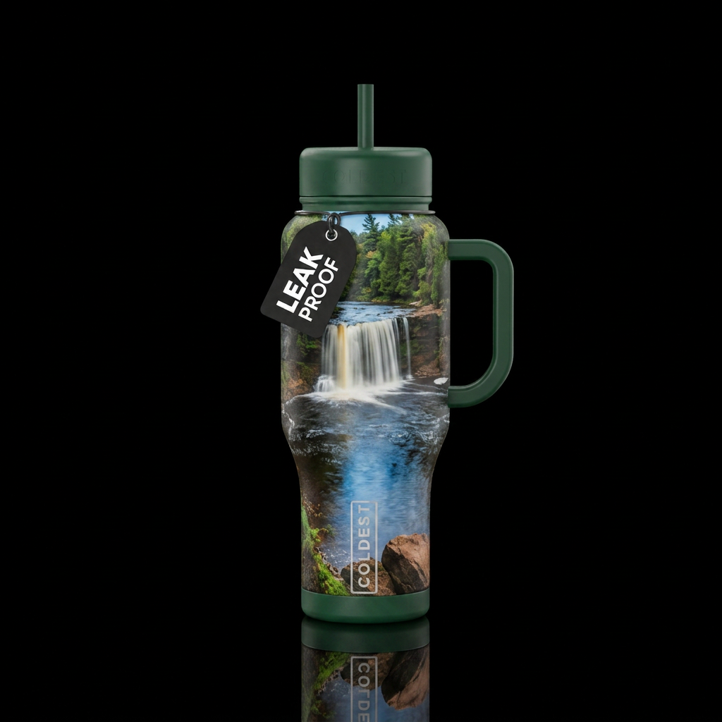Tahquamenon Falls water bottle design