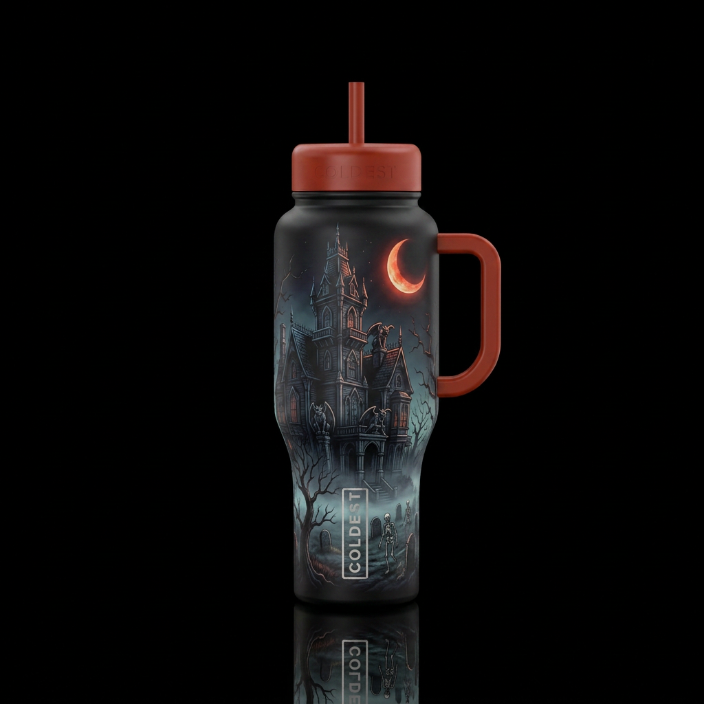 Fright night water bottle design