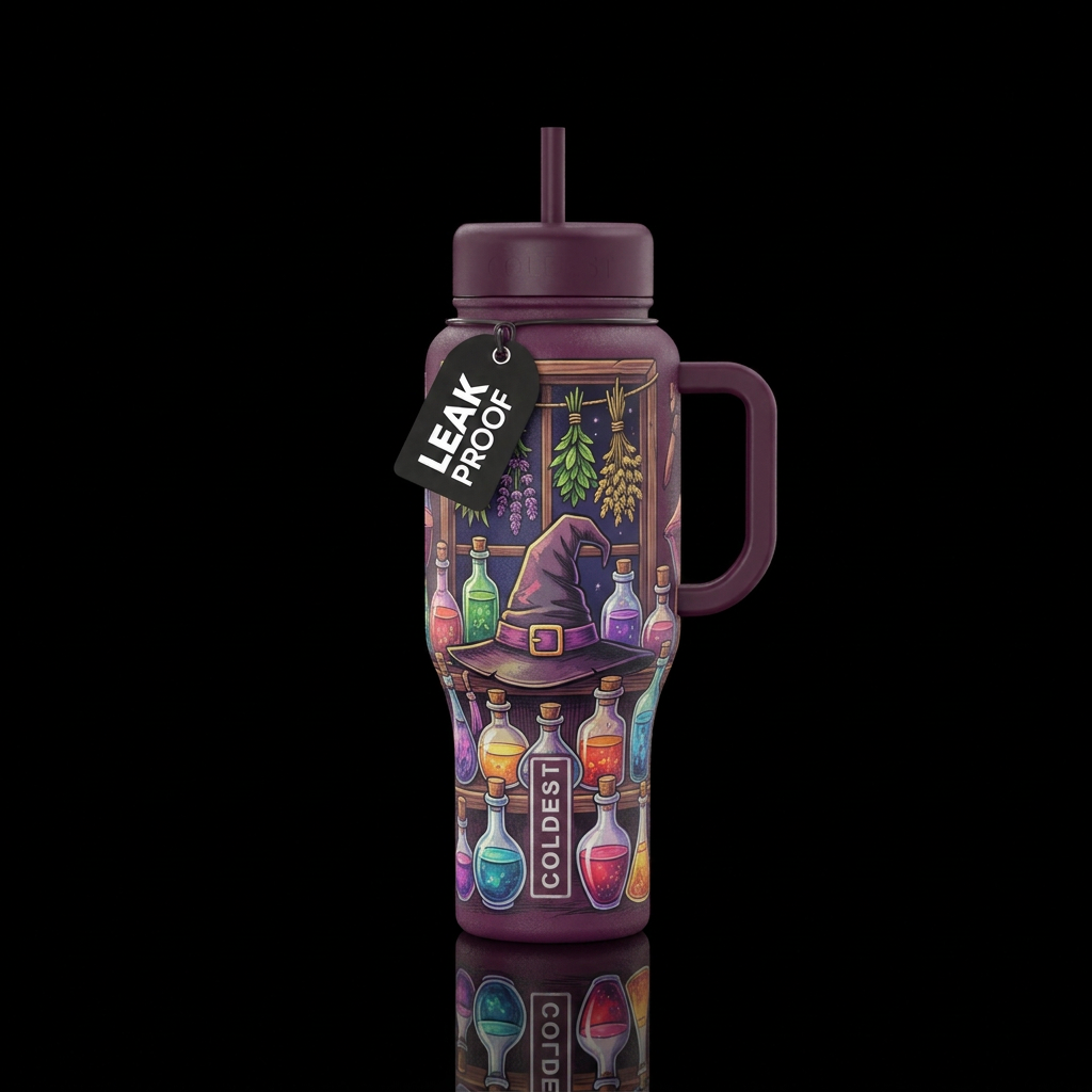 Witchy vibes water bottle design