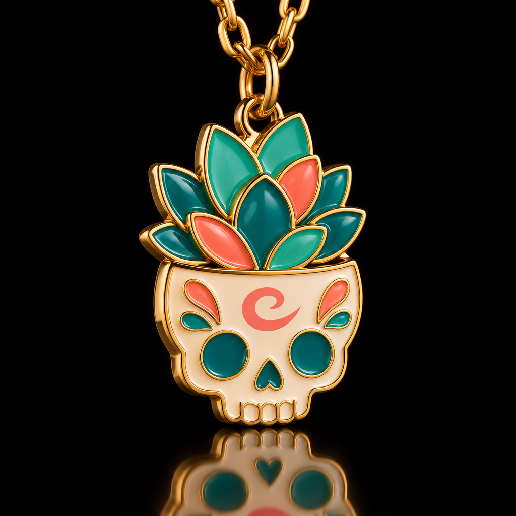 Succulent skull water bottle design