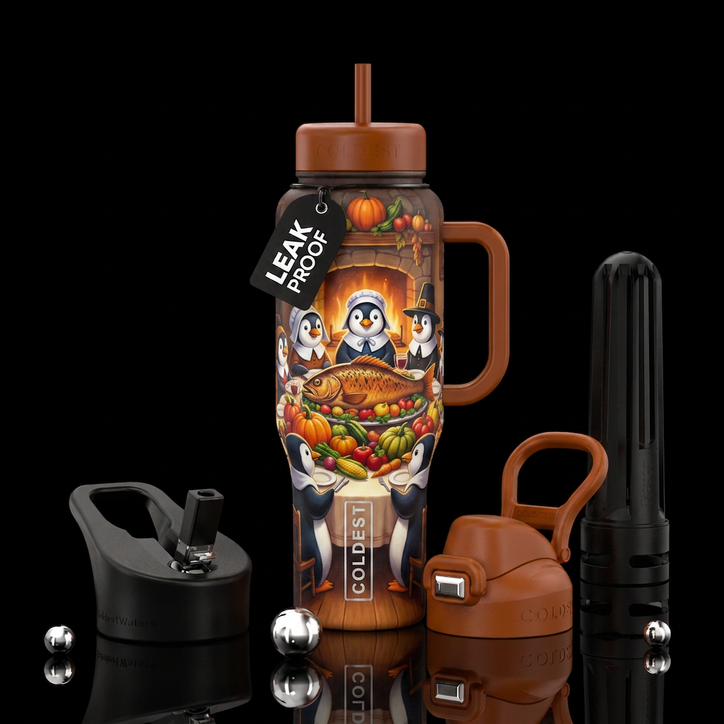 Giving thanks water bottle design