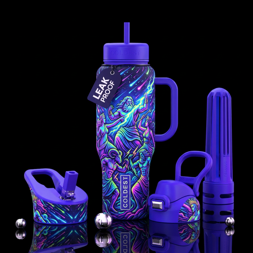 Greek Gods royal rumble water bottle design