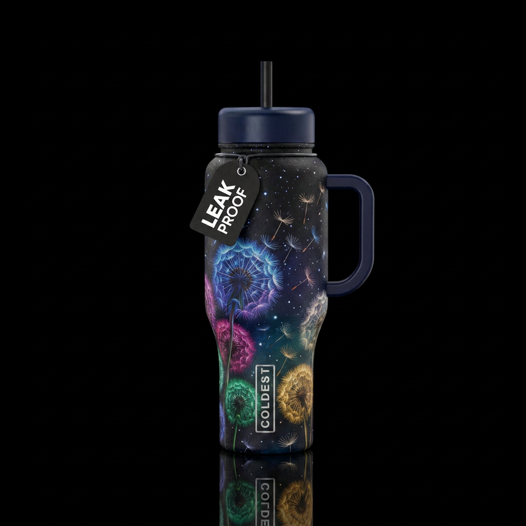 dandelion dreams water bottle design