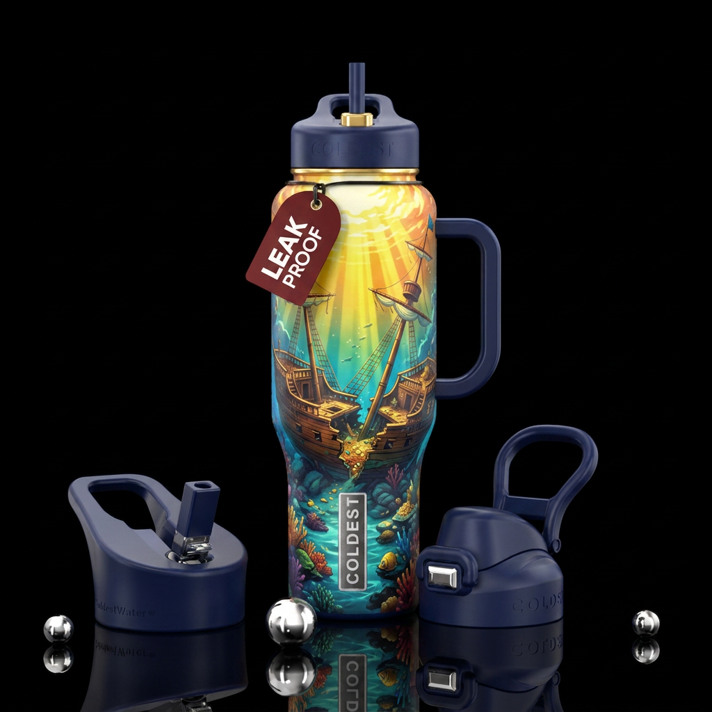 Sunken Ship water bottle design
