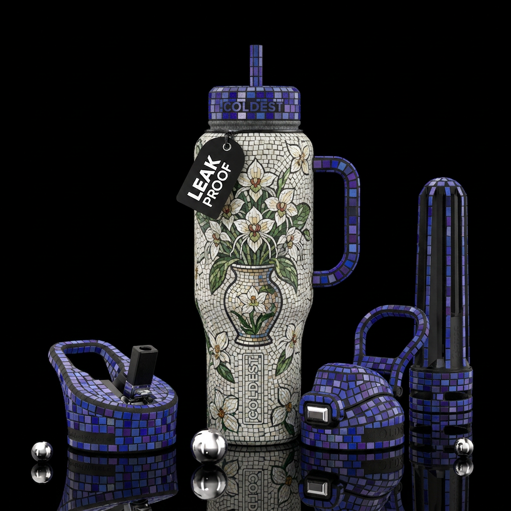 Vase Of Bat Flowers water bottle design